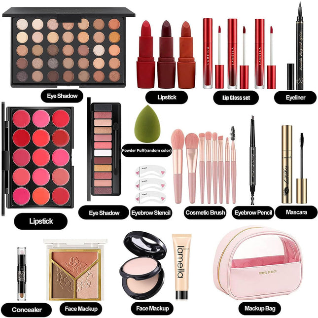 MISS ROSE M All In One Full Makeup Kit for Women, Multipurpose Makeup Sets, Beginners and Professionals Alike, Easy to C