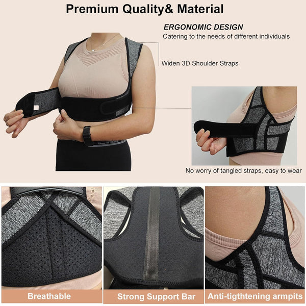 CMCOOPLX Posture Corrector for Women-Invisible Lightweight Back Brace Support for Neck, Shoulder and Upper Back Pain Relief - Improve Posture,