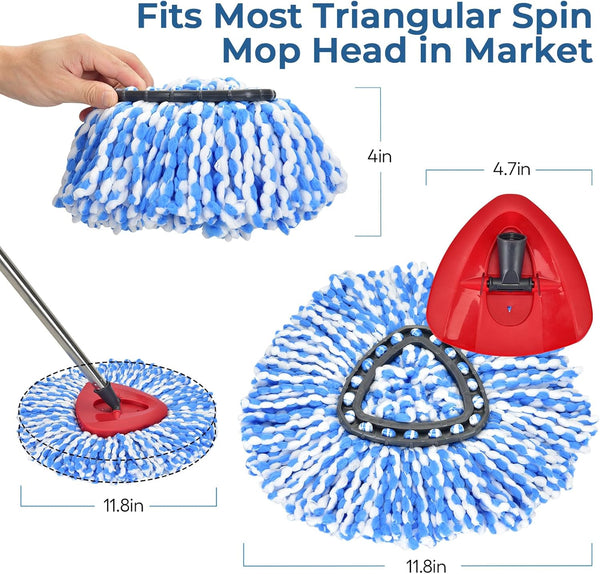 Matthew Cleaning 6Pack Blue Microfiber Spin Mop Replacement Head Compatible with Easywring Spin Mop Replace Head-Easywring High Absorbency,Machine
