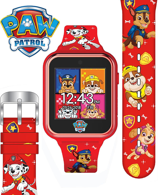 Accutime Paw Patrol Smart Watch with Camera for Kids and Toddlers - Interactive Smartwatch for Boys & Girls Featuring Games, Voice Recorder,