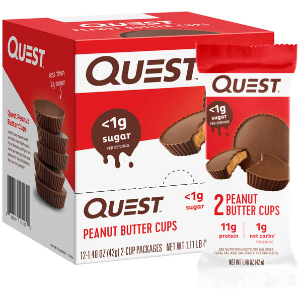 Quest Nutrition Peanut Butter Cups, 11G Protein, 1G Sugar, Low Carb, Gluten Free, Keto Friendly, 12 Count
