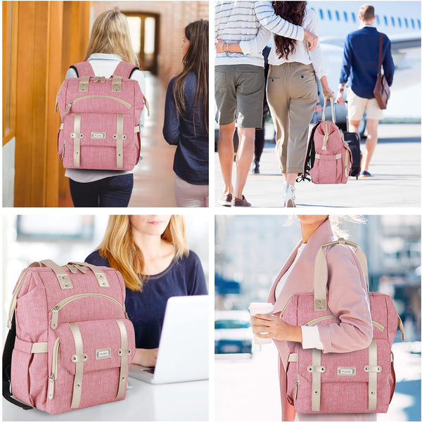 FALANKO Backpack for Women,Wide Open Work Large USB Charging Port Student Bookbag for 15.6 Inch Laptop,Doctor Teacher Nurse College School Travel