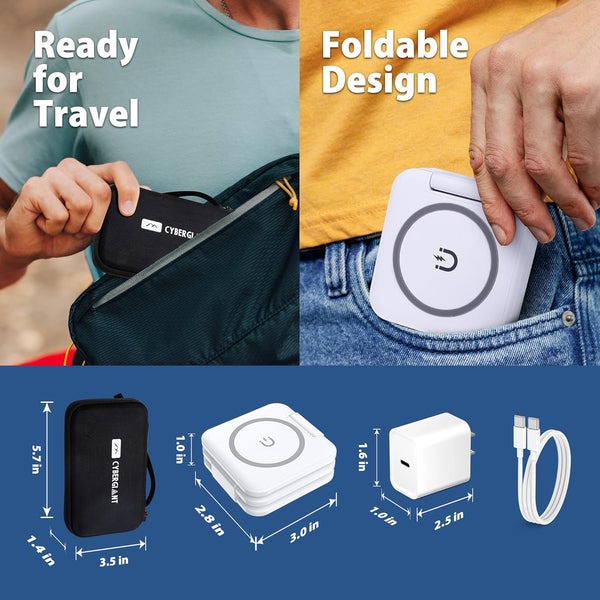 3 in 1 Apple Charging Station for Iphone Airpods Iwatch - Travel Charger for Multiple Devices, Portable Foldable Charging Station - Magnetic