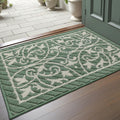 DEXI Front Door Mat Entryway, inside Entrance Doormat, Non Slip Washable Entry Mats, 19.5X31.5,Dark Sea Green