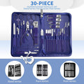 Manicure Set Personal Care Mens Grooming Kit, 30 in 1 Professional Manicure Kit Pedicure Kit, Nail Clippers for Men and Beauty Tool Portable Set,