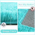 Ompaa Soft Fluffy Area Rug for Living Room Bedroom, 4X6 Teal Blue Plush Shag Rugs, Fuzzy Shaggy Accent Carpets for Kids Girls Rooms, Modern