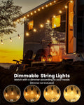 Outdoor String Lights 25 Feet G40 Globe LED Patio Lights with 13 Edison Plastic Bulbs(1 Spare), Waterproof Connectable Hanging Lights for Backyard