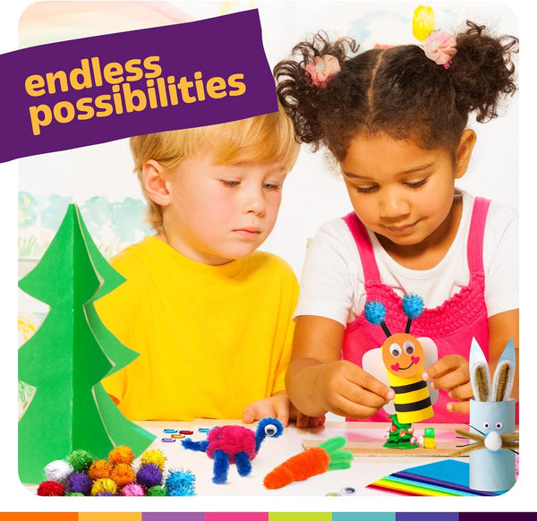 Dan&Darci Arts & Crafts Supplies Kit for Kids and Toddlers - with Storage Bin - Kid & Toddler Art & Craft Set Ages 3, 4, 5, 6, 7 & 8 Years Old -