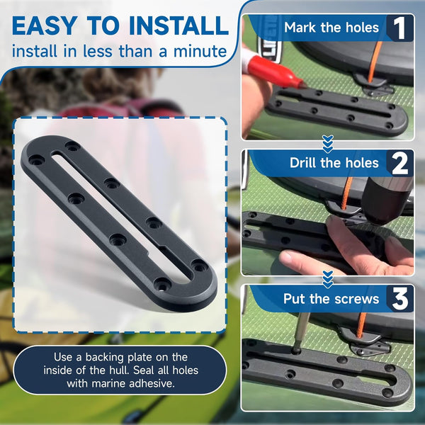 Kayak Track, Kayak Low Profile Track for Fishing Rod Holder, Kayak Track Accessories for Cup Holder, Kayak Accessories Mount Track, Kayak Rail