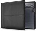7-Ring Business Check Binder for Checkbooks Organization, Financial Records, Personal and Corporate Use, Black Faux Leather Folder for 600 Checks