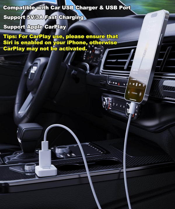 USB to USB C Adapter,Usb-C Female to USB-A Male Adapter Compatible with Apple Magsafe Watch 10/9/8/7/Se/Ultra,Car,Iphone 16 15 14 13 12 Mini Pro
