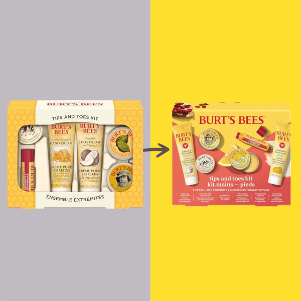 Burt'S Bees Gifts Ideas, Tips and Toes Kit, 6 Travel Size Products - Pomegranate Moisturizing Lip Balm, 2 Hand Creams, Foot Cream, Cuticle Cream,