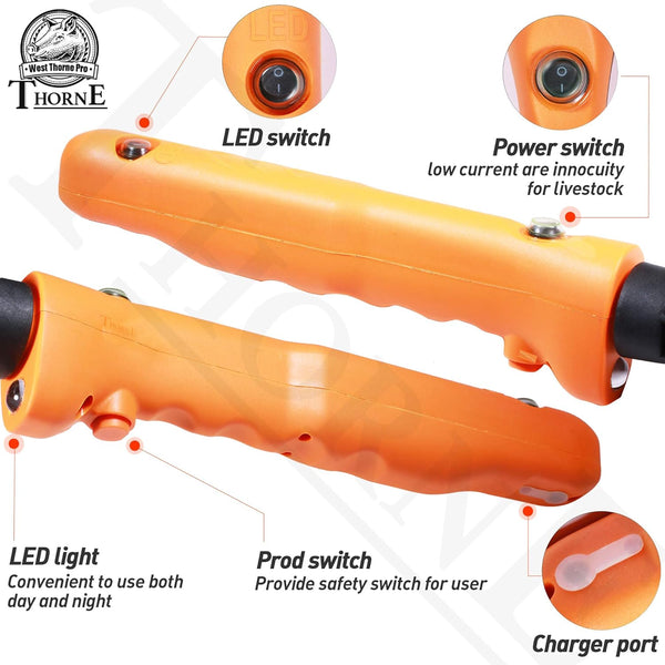 Cattle Prod, Waterproof Cattle Prod Stick with LED Light, Livestock Prod for Modern Livestock Management, X Series