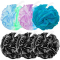 Amazerbst loofah,Shower loofah loofah Sponge,Bath Sponge Body Scrubber for Women and Men (Green Purple Blue Black Black Black)