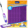 KEEPOW 8 Pack Reusable Pads for Swiffer Power Mop, Refill Pads for Swiffer Power Mop Wood Floor Cleaning, Microfiber Mop Pads for Hardwood Floors