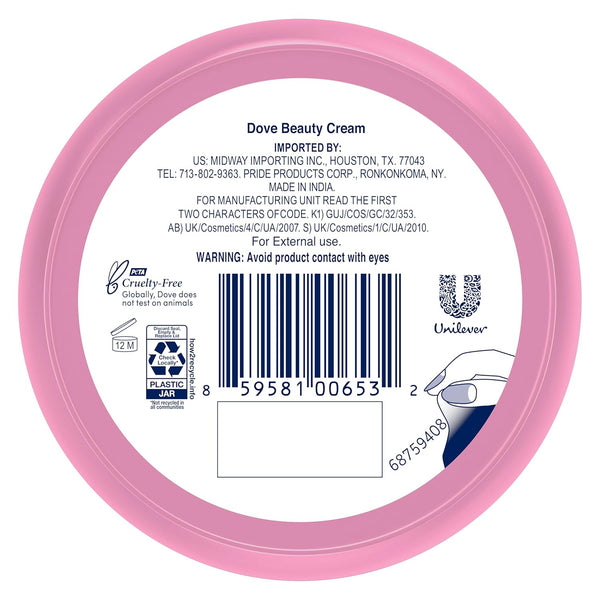Dove Nourishing Body Care, Face, Hand, and Body Beauty Cream for Normal to Dry Skin Lotion for Women with 24-Hour Moisturization, 12-Pack, 2.53 Oz