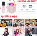 Mini Karaoke Machine for Kids Portable Bluetooth 5.3 Speaker Led Lights with 2 Wireless Microphones Karaoke Gifts for Girls Boys Audlt Birthday