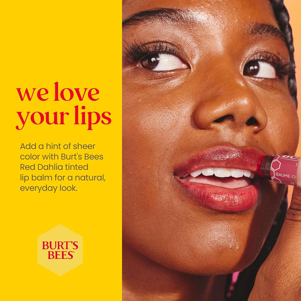 Burt'S Bees Lip Tint Balm Valentines Day Gifts with Long Lasting 2 in 1 Duo Tinted Balm Formula, Color Infused with Hydrating Shea Butter for a
