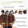 BONNET QUEEN 2Pcs Pack Satin Bonnet Cool Breathable Single Layer Silk Bonnet for Sleeping Women Hair Bonnet Night Sleep Cap Scarf Wrap for Curly