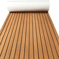 KXKZREN Boat Flooring EVA Foam Decking Sheet Faux Teak Marine Mat Marine Carpet Cooler Tops Non-Slip Self-Adhesive Flooring for Motorboat RV Yacht