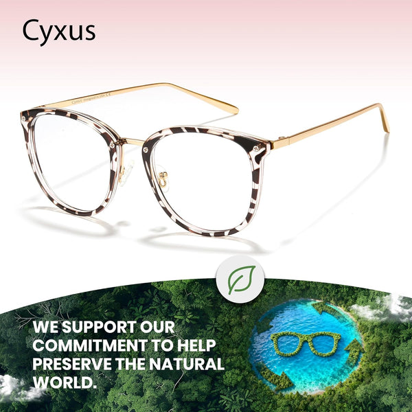 Cyxus Blue Light Glasses for Woman, Fashion Computer Glasses on Office Reduce Eye Strain anti Migraine for Working Reading