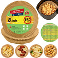 Air Fryer Paper Liners Disposable: 150Pcs 8 Inch Special round Liners for Air Fryer, Grease and Water Proof Non Stick Basket Parchment Paper