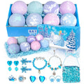 Bath Bombs for Kids with Surprise Inside, 8 Pack Bath Bombs with Frozen Toys, Princess Jewelry & Cross-Body Bag, Natural Fizzy Bubble Bath Balls