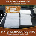 Air Jungles 3In1 Leather Cleaner Wipes 70 Count, Extra Large 8" X 10" Size, Clean Condition Protect Wipes for Vinyl and Leather Apparel Furniture
