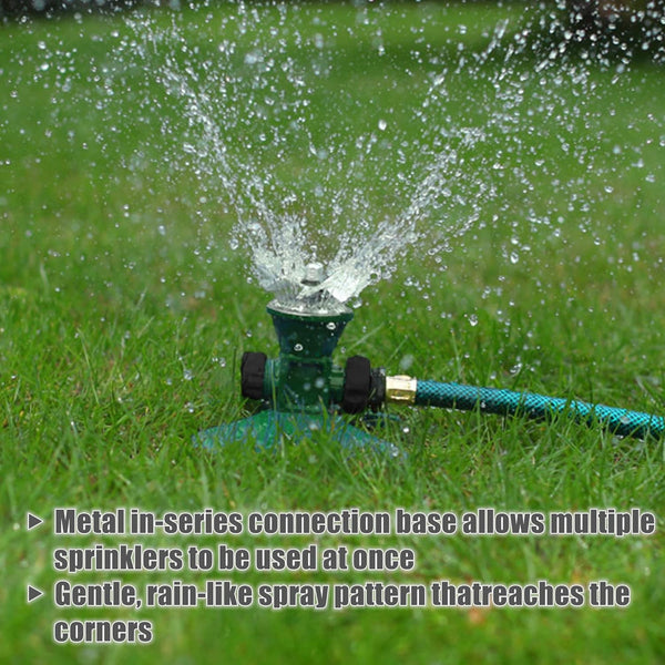 Biswing 1 Pack Lawn Sprinkler, Heavy Duty Metal Square Garden Sprinkler, 360 Degree Large Area Irrigation, Connectable Rotating Automatic Water