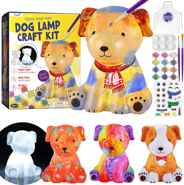 Paint Your Own Dog Lamp Kit, Art Supplies Arts & Crafts Kit, Painting Kit for Kids 6-12, Arts and Crafts for Kids Ages 8-12, Toys Girls Boy