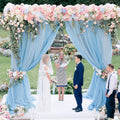 Wokceer Emerald Green Wedding Arch Draping Fabric Backdrop 3 Panels 28.7" X 20FT Sheer Drapes Fabric for Wedding Arbor Ceremony Party