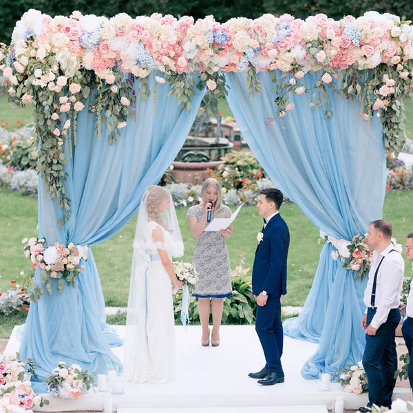 Wokceer Emerald Green Wedding Arch Draping Fabric Backdrop 3 Panels 28.7" X 20FT Sheer Drapes Fabric for Wedding Arbor Ceremony Party