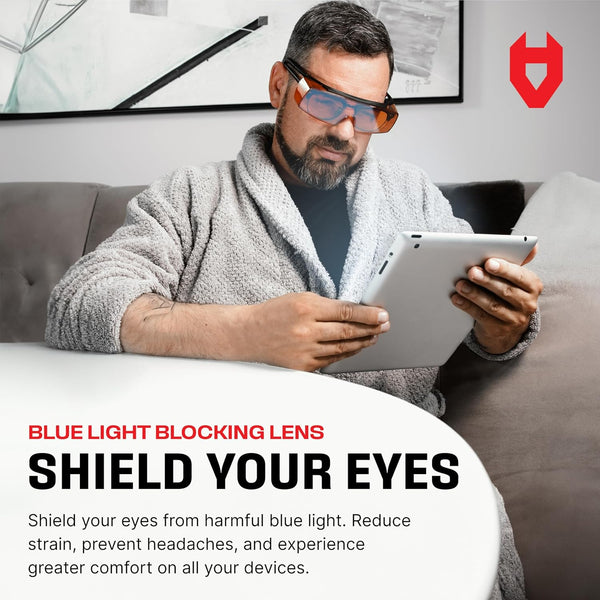 Nocry Blue Light Blocking Safety Glasses over Eyeglasses with 100% UV Protection â UV Light Protection with Anti-Fog & Anti-Scratch Lenses; ANSI