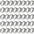 40 Pieces 15.3-18.5Mm 304 Stainless Steel Single Ear Hose Clamps