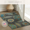 Maples Rugs Reggie Floral Kitchen Rug - Made in USA - Washable, Non Slip Indoor Carpet for Entryway, Foyer, Kitchen, and Bathroom, 1'8 X 2'10,