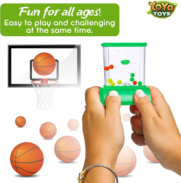 Yoya Toys Aqua Rings Handheld Water Game - Set of 2 - Water Ring Toss and Basketball Hoop Toy - Gift for Ages 3 4 5 6 7 8 9 - Nostalgic 80'S 90'S