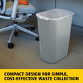 Rubbermaid Commercial Products Deskside Wastebasket/Trash Can, 10.25-Gallon/41-Quart, Gray, Plastic, Garbage Can for Home/Office, Fits under