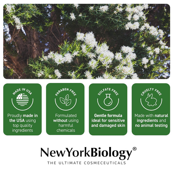 New York Biology Tea Tree Body Wash for Men and Women - Moisturizing Body Wash Helps Soothe Itchy Skin, Jock Itch, Athletes Foot, Nail Fungus,