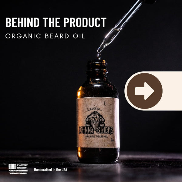 Organic Beard Oil | Moisturize, Soften, Promote Hair Growth, Reduce Itch (US Made, Veteran Owned Handcrafted with Clean Ingredients), Rugged