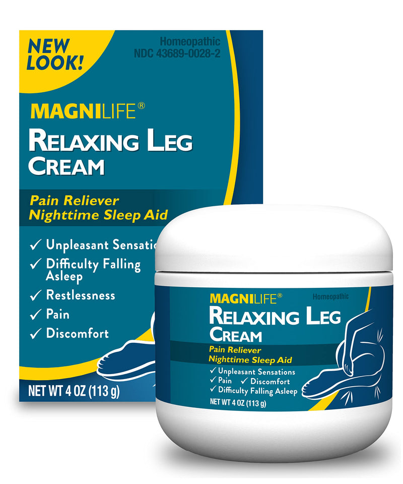 Magnilife Relaxing Leg Cream, Deep Penetrating Topical for Pain and Restless Leg Syndrome Relief, Naturally Soothe Cramping, Discomfort, and