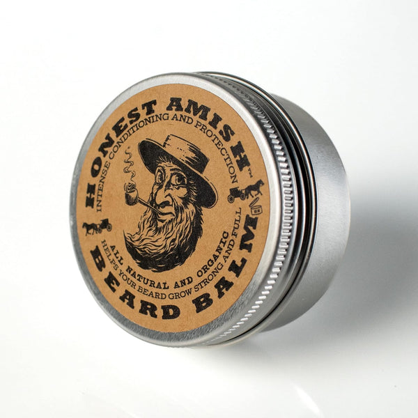 Honest Amish Beard Balm Leave-In Conditioner - Made with Only Natural and Organic Ingredients - 2 Ounce Tin