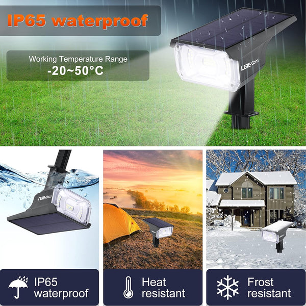 Solar Spot Lights, IP65 Waterproof 40 Leds Landscape Spotlights,Usb & Solar Powered Wall Lights Dark Sensing Auto On/Off,3 Modes Outdoor Solar