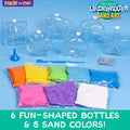 Made by Me Create Your Own Underwater Sand Art, Includes 6 Ocean-Themed Bottles, 8 Sand Colors, Glitter, & Funnel, Great Staycation or Group