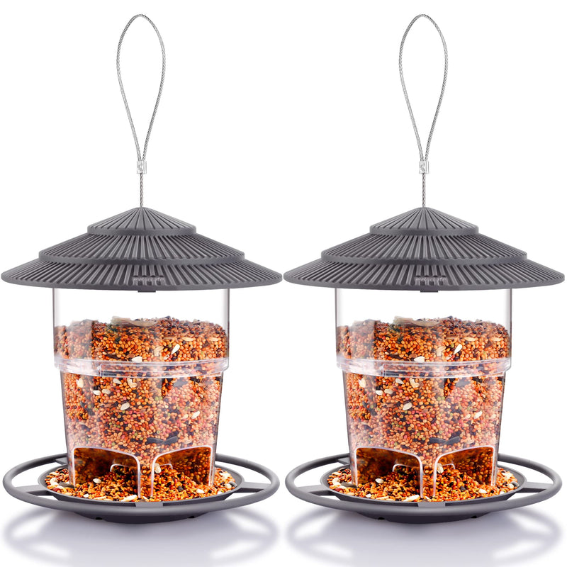 Ewonlife Bird Feeders Outdoors Hanging, Squirrel Proof Bird Feeder for Outside, 2 Pack, Easy Clean and Fill, Adjustable Feeder with Sturdy Wire