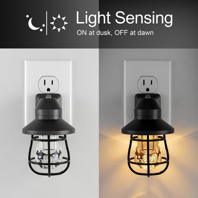 GE Vintage LED Night Light, Plug-In, Dusk to Dawn Sensor, Farmhouse Decor, Mood Lighting, Home Decor, Ambient Lighting, 