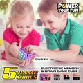 Power Your Fun Cubik LED Flashing Cube Memory Game - Electronic Handheld Game, 5 Brain Memory Games for Kids STEM Sensory Toys Brain Play Puzzle