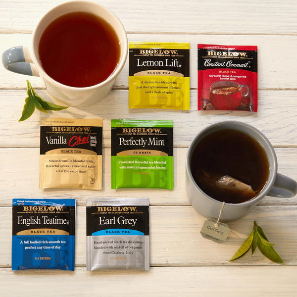 Bigelow Tea Black Tea 6 Flavor Variety Pack, Caffeinated Tea with Mint, Lemon, Constant Comment, English Teatime, Earl Grey, and Vanilla Chai, 20