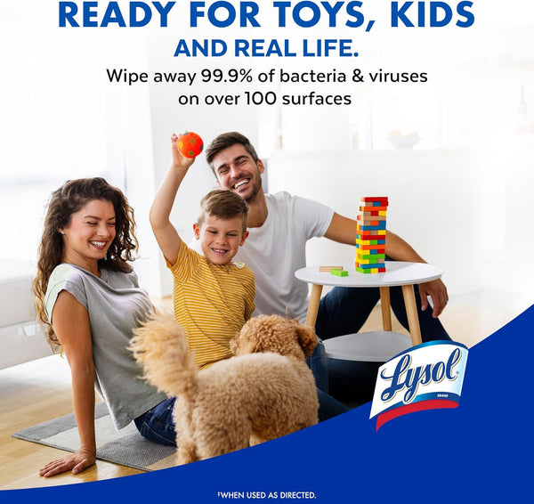 Lysol Disinfecting Wipes Bundle, Home Apartment Dorm Room Essentials and Cleaning Supplies, All Purpose Cleaner, Multi-Surface Cleaning Wipes,
