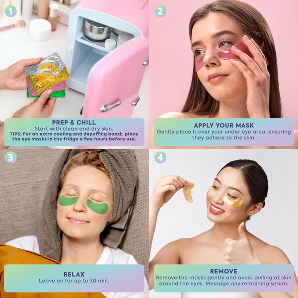 Livaclean 24K Gold under Eye Patches (30 Pairs), Eye Mask, Collagen Skin Care Products, Eye Patches for Puffy Eyes, Eye Masks for Dark Circles and