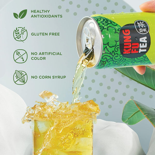 Kung Fu Tea Canned Green Tea â Lightly Sweetened Green Tea in a Can, Ready to Drink â All Natural, Premium Iced Tea â 10.8 Oz Cans, Pack of 6